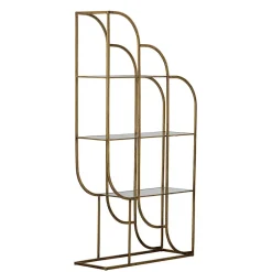 Wohnen 96x190x35 Offenes Regal in Altmessing Metall - Valencra