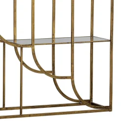 Wohnen 96x190x35 Offenes Regal in Altmessing Metall - Valencra