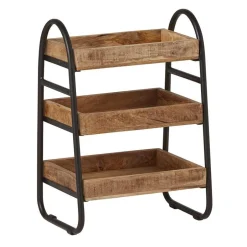 44x65x35 Offenes Regal mit 3 Holzablagen - Toma^Wohnen Hot