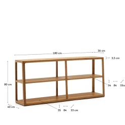 Wohnen 180x81x40 Offenes Standregal mit vier Fächern - Mercana