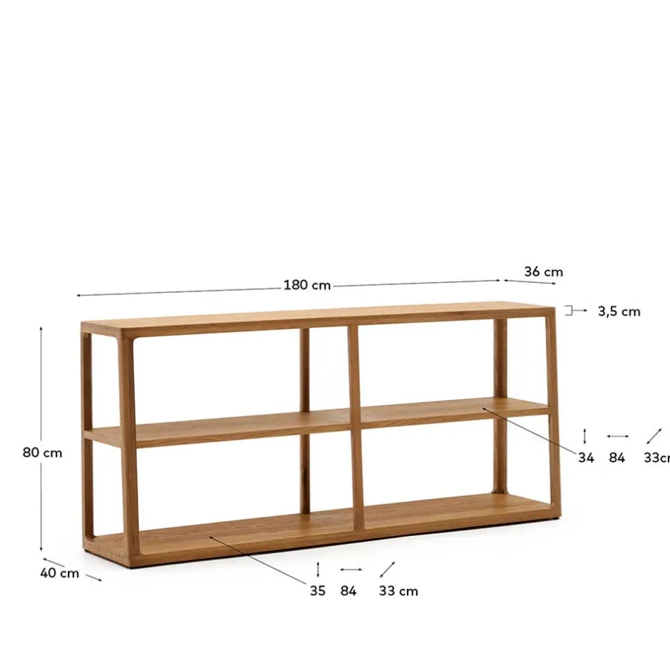 Wohnen 180x81x40 Offenes Standregal mit vier Fächern - Mercana
