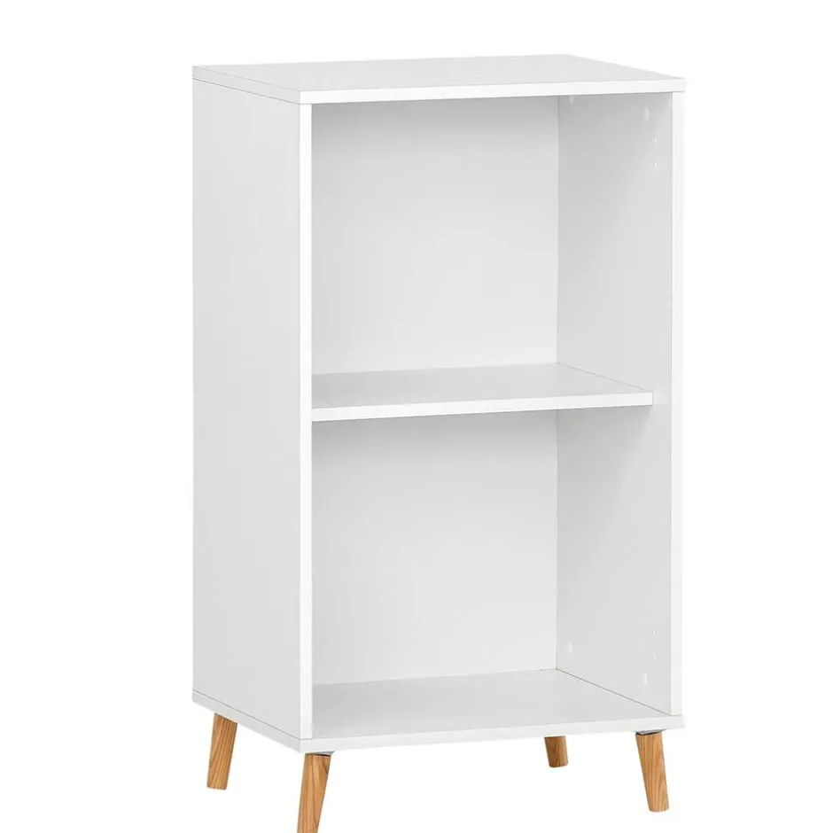 51x93x41 Ordnerregal in Weiß mit Eiche Füßen - Obtin^Wohnen Online