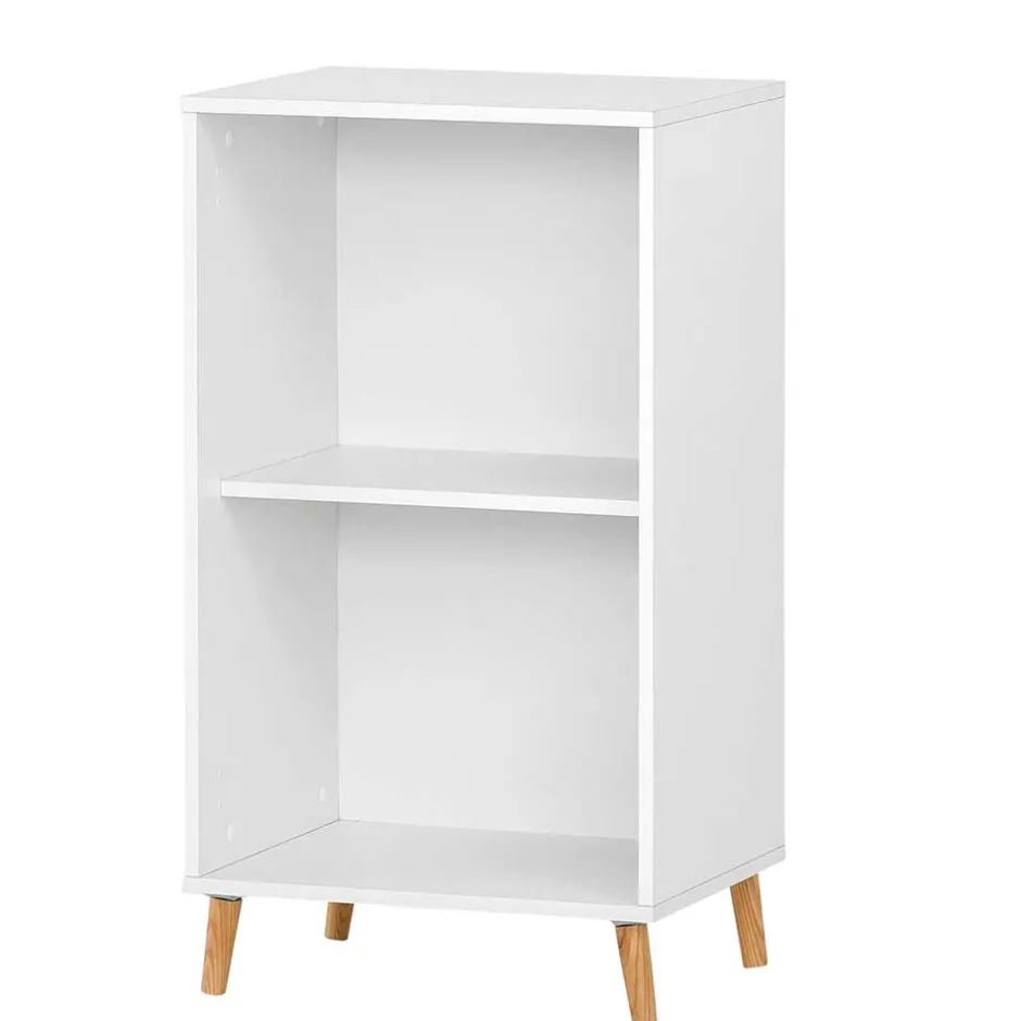 51x93x41 Ordnerregal in Weiß mit Eiche Füßen - Obtin^Wohnen Online