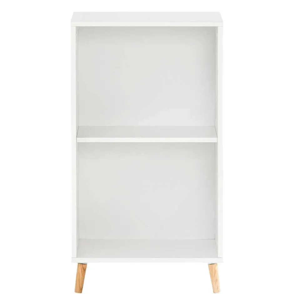 51x93x41 Ordnerregal in Weiß mit Eiche Füßen - Obtin^Wohnen Online