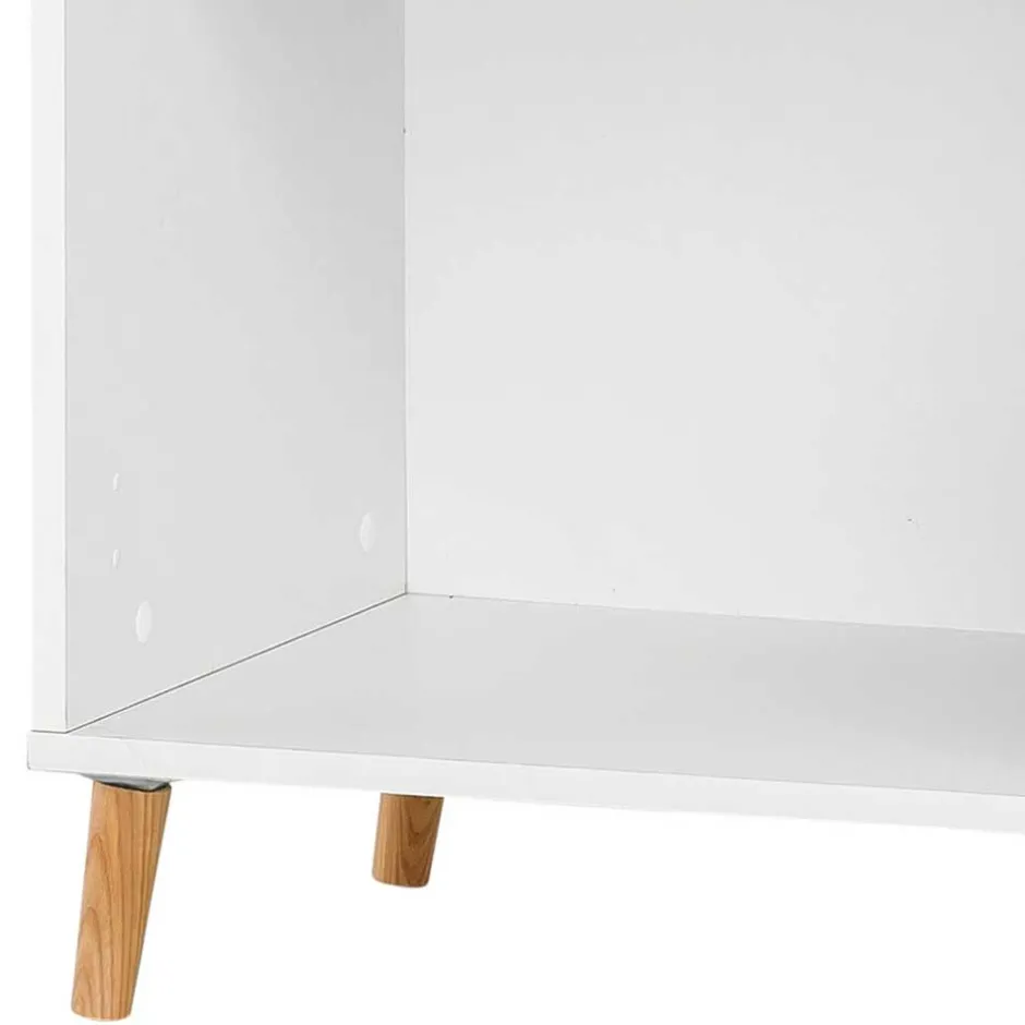 51x93x41 Ordnerregal in Weiß mit Eiche Füßen - Obtin^Wohnen Online