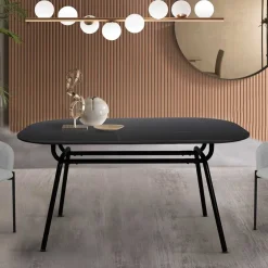 150x75x90 Ovaler Esstisch aus Sinterstein - Bostian^Wohnen Outlet