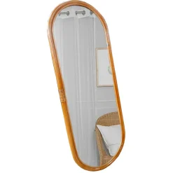 44x120x4 Ovaler Wandspiegel mit Rattan Rahmen - Offia^Wohnen New