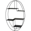 Wohnen 44x71x16 Ovales Wandregal aus Metall in Schwarz - Jaglyn