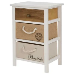 38x57x28 Paulownia Kommode in Weiß & Braun - Amare^Wohnen Online