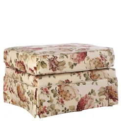 Wohnen 74x52x60 Polsterhocker mit Blumen Stoff - Kammas