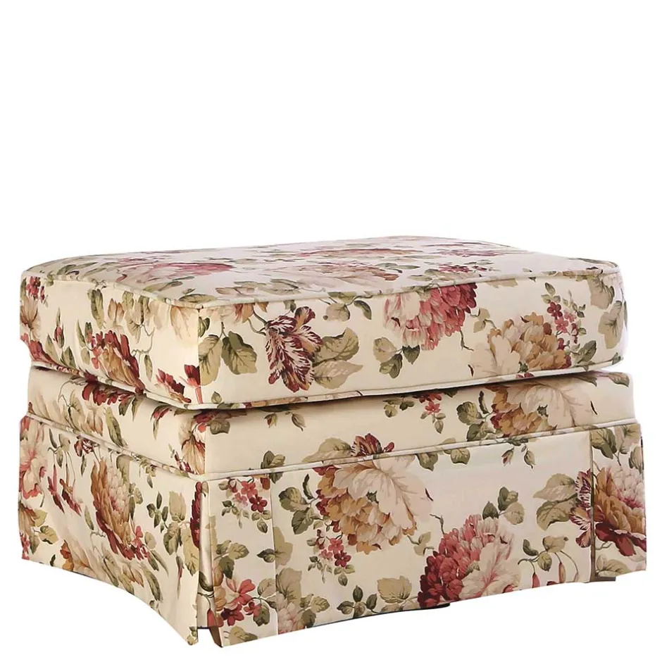 Wohnen 74x52x60 Polsterhocker mit Blumen Stoff - Kammas