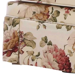 Wohnen 74x52x60 Polsterhocker mit Blumen Stoff - Kammas