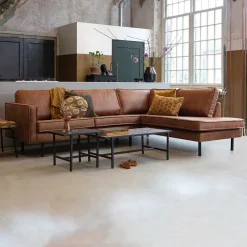266x85x213 Recyclingleder Ecksofa in Cognac Braun - Huropa^Wohnen Discount