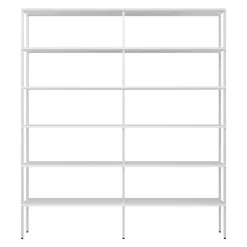 Wohnen 197x220x31 Regal aus Stahl & Holz in Weiß - Leyma