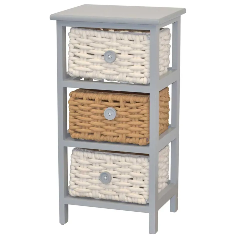 30x58x25 Regal mit 3 Körben aus Geflecht - Nasco^Wohnen Sale