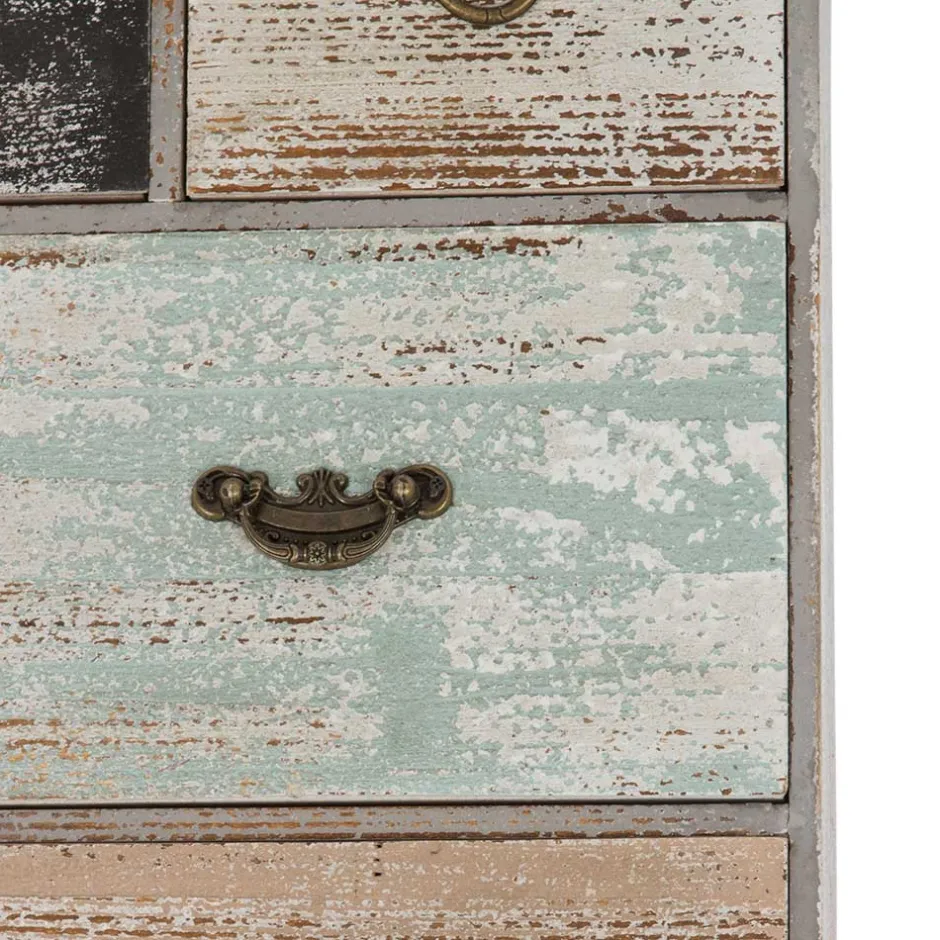 Wohnen 58x69x15 Regal mit 7 Schubladen & 3 Haken - Jaypur