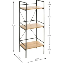 34x96x27 Regal mit drei Böden in Eiche - Cambossa^Wohnen