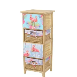 Wohnen 30x74x30 Regal mit Schubkästen & Körben - Scando