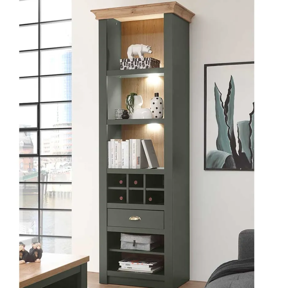 68x207x45 Regal mit Schublade & 11 Fächern - Eylan^Wohnen Sale