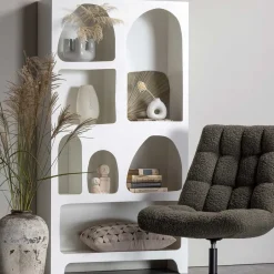 Wohnen 95x180x32 Retro Design Regal in Weiß - Tom