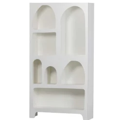 Wohnen 95x180x32 Retro Design Regal in Weiß - Tom