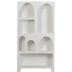 Wohnen 95x180x32 Retro Design Regal in Weiß - Tom