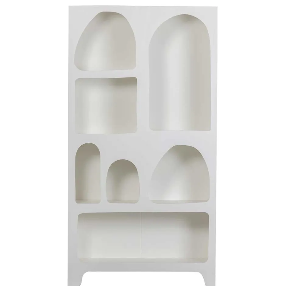 Wohnen 95x180x32 Retro Design Regal in Weiß - Tom