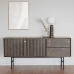 160x75x42 Retro Design Sideboard in Eiche dunkel - Cuzliav^Wohnen Best