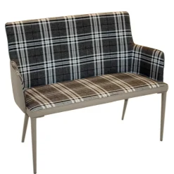 Wohnen 100x90x52 Retro Esszimmerbank in Kariert - Rave
