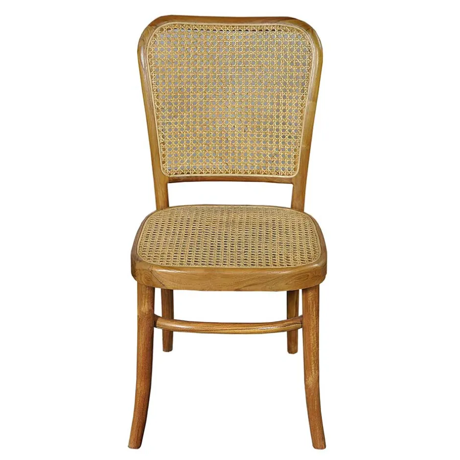 Wohnen 44x93x53 Retrostuhl aus Teakholz - Adne