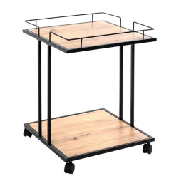 Wohnen 45x60x45 Rollbarer Beistelltisch quadratisch - Jonida