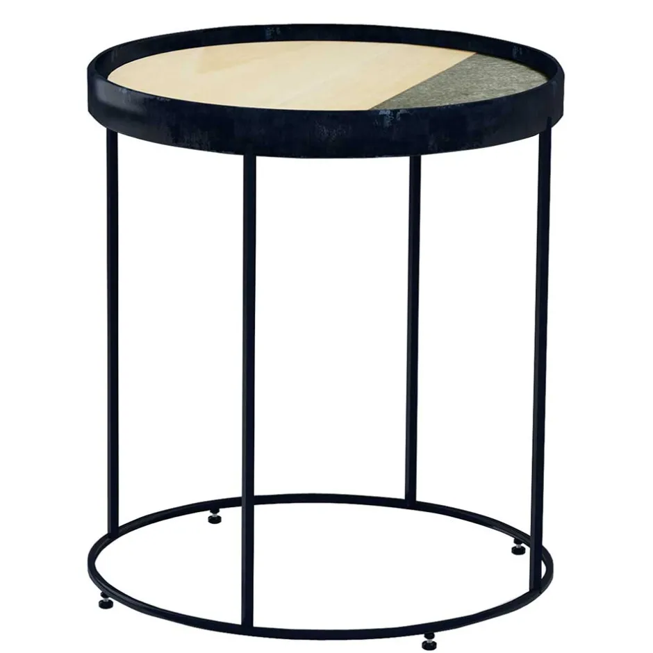 Wohnen 40x47x40 Runder Couchtisch mit Bügelgestell - Kontrada