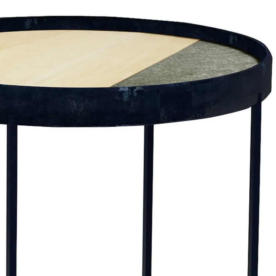 Wohnen 40x47x40 Runder Couchtisch mit Bügelgestell - Kontrada