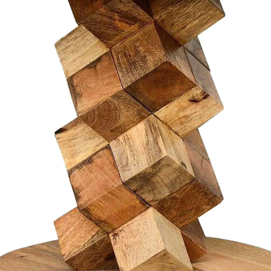 Wohnen 40x45x40 runder Designtisch aus Massivholz - Sanyra