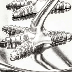 40x58x40 runder Glas Tisch mit Vogel Säulenfuß - Prasido^Wohnen Clearance