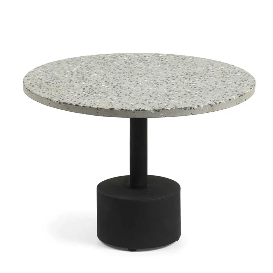 40x55x40 runder Sofatisch mit Terrazo Platte - Iconia^Wohnen Best