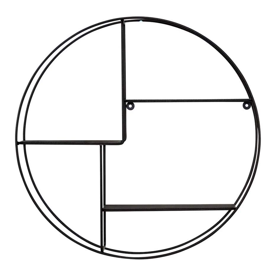 50x50x12 Rundes Wandregal in Schwarz - Anatana^Wohnen Hot