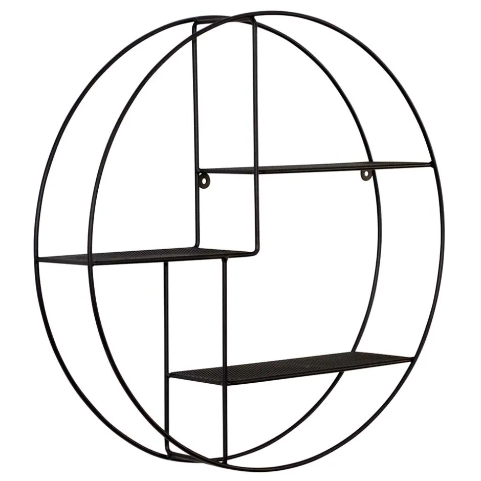 50x50x12 Rundes Wandregal in Schwarz - Anatana^Wohnen Hot