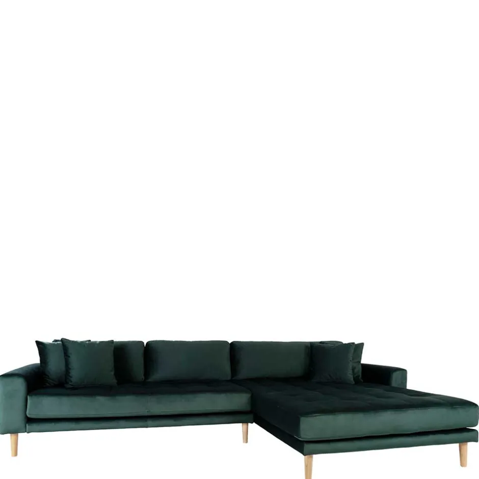 290x76x170 Samt Ecksofa im Skandi Design - Bonisa^Wohnen Best