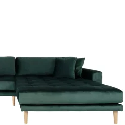 290x76x170 Samt Ecksofa im Skandi Design - Bonisa^Wohnen Best