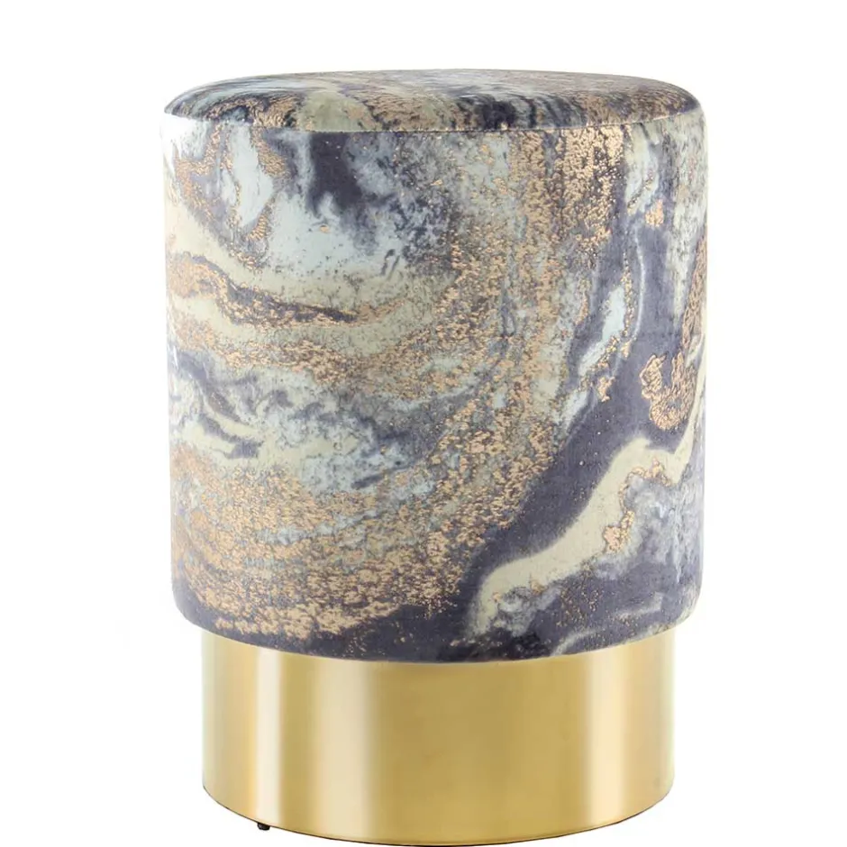 35x46x35 Samt Hocker mit Muster Hellblau - Crash^Wohnen Sale