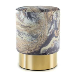 35x46x35 Samt Hocker mit Muster Hellblau - Crash^Wohnen Sale