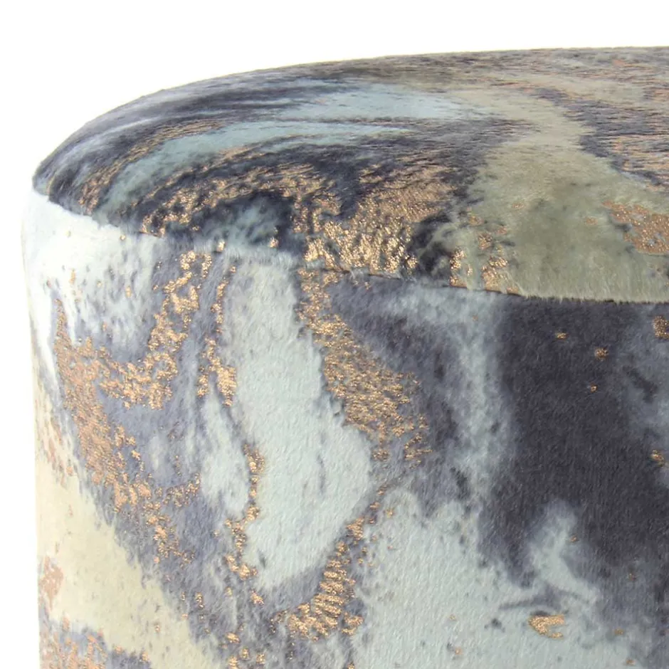 35x46x35 Samt Hocker mit Muster Hellblau - Crash^Wohnen Sale