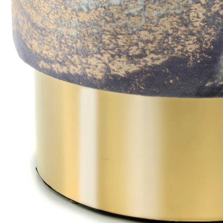 35x46x35 Samt Hocker mit Muster Hellblau - Crash^Wohnen Sale