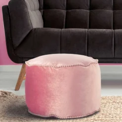 47x32x47 Samt Hocker Pouf in Rosa - Strada^Wohnen Discount