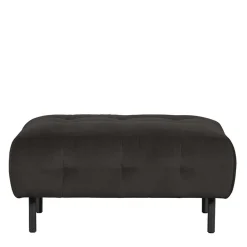 90x45x90 Samt Sitzhocker in Graubraun - Centur^Wohnen Clearance