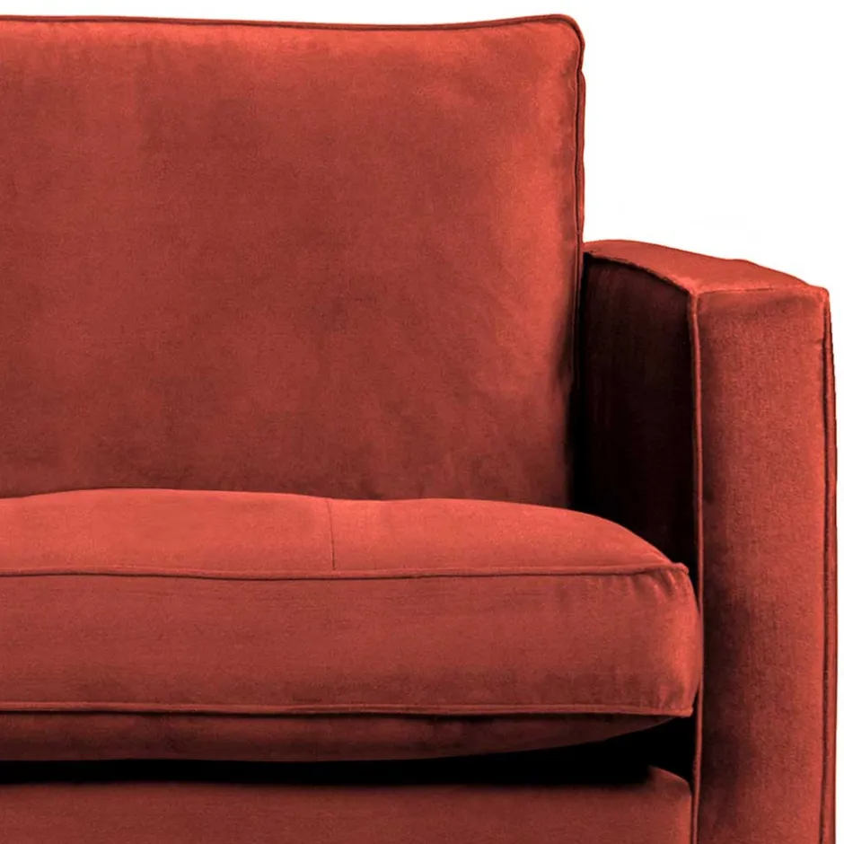 230x83x88 Samt Wohnzimmercouch in Kastanien Braun - Enzing^Wohnen