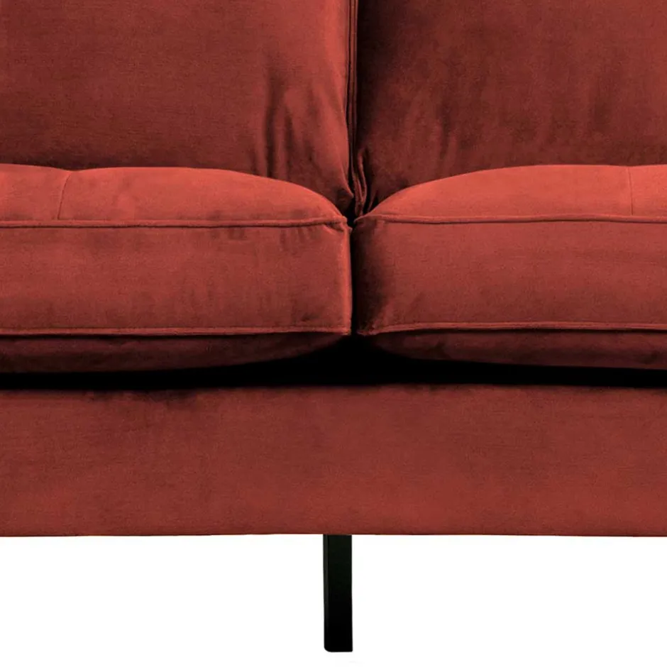 230x83x88 Samt Wohnzimmercouch in Kastanien Braun - Enzing^Wohnen