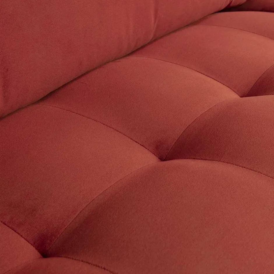 230x83x88 Samt Wohnzimmercouch in Kastanien Braun - Enzing^Wohnen