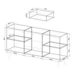 160x83x40 Scandi Anrichte zweifarbig - Cablos^Wohnen Discount